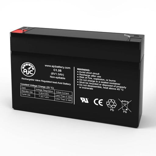 Unipower B11001 6V 1.3Ah Sealed Lead Acid Replacement Battery