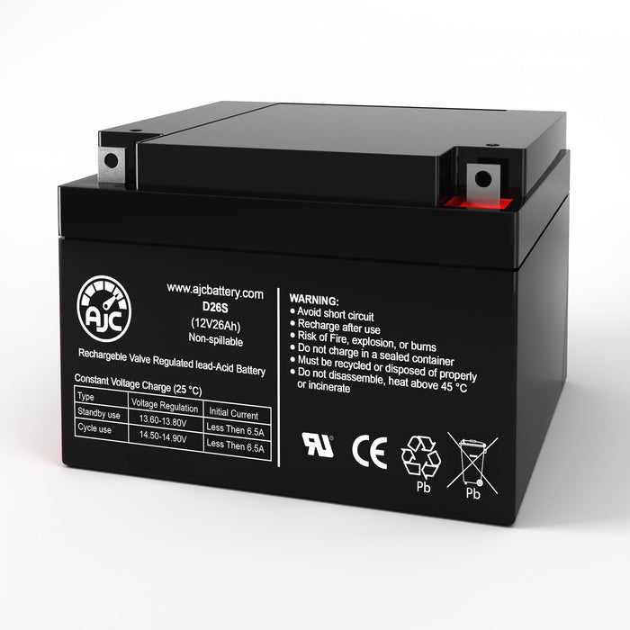 Yuasa NPC24-12 12V 26Ah Sealed Lead Acid Replacement Battery