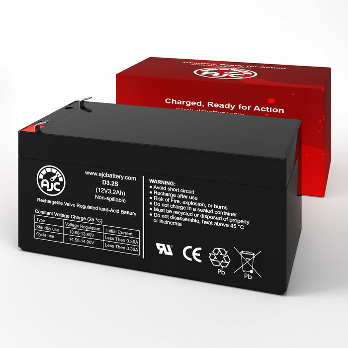 FirstPower FP1232 12V 3.2Ah Sealed Lead Acid Replacement Battery-2