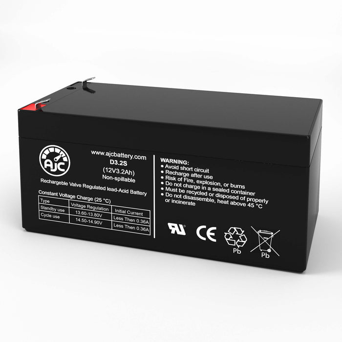 Yuasa NP2.6-12 NP2612 12V 3.2Ah Sealed Lead Acid Replacement Battery