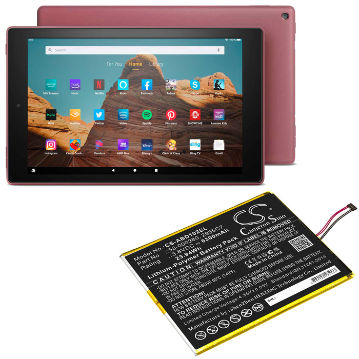 Amazon Kindle Fire HD 10.1 9th M2V3R5 Tablet Replacement Battery-6