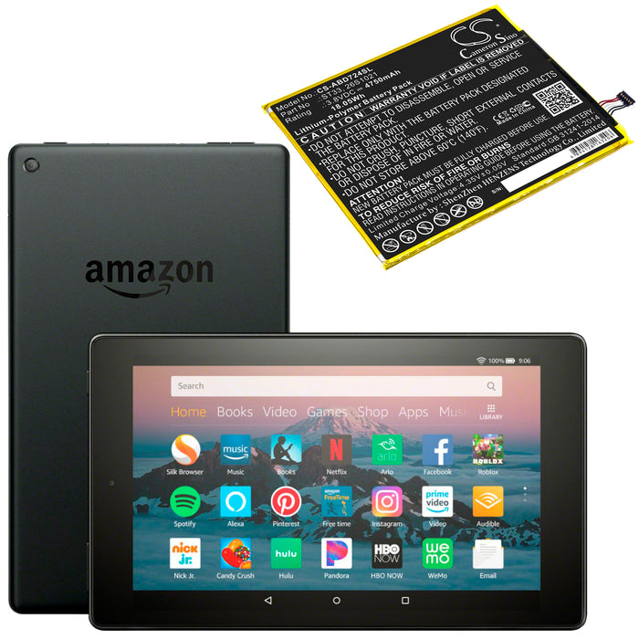 Amazon K72LL3 K72LL4 Kindle Fire HD 8th Tablet Replacement Battery-5