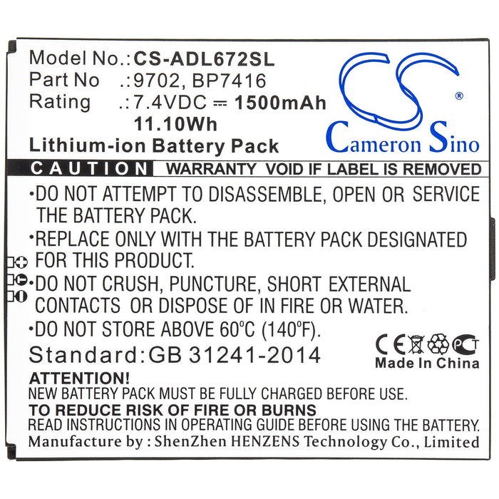 Additel 672 ADT 672 Replacement Battery-3