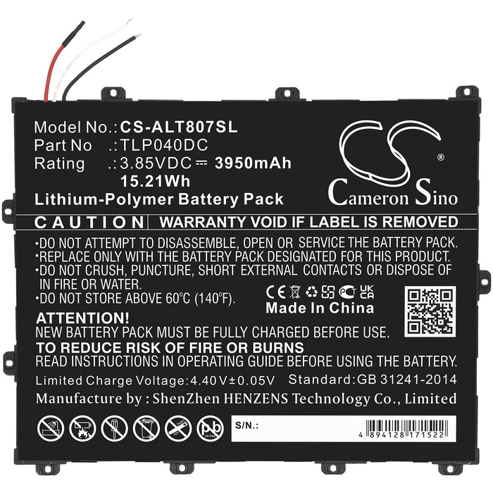 Alcatel One Touch Pixi 3 8 OT-8070 Tablet Replacement Battery-3
