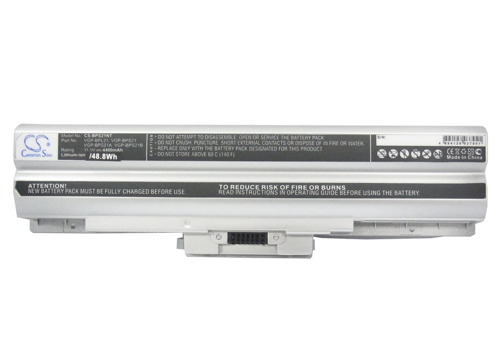 Sony AIO VPCF11JFX B VAIO VPCF11M1E PCG-61411L PCG-81113L PCG-81114L PCG-81115L PCG-81214L PCG- 4400mAh Silver Laptop and Notebook Replacement Battery-5