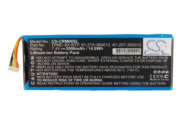 Crestron 6502269 TPMC-8X TPMC-8X WiFi Remote Control Replacement Battery-5