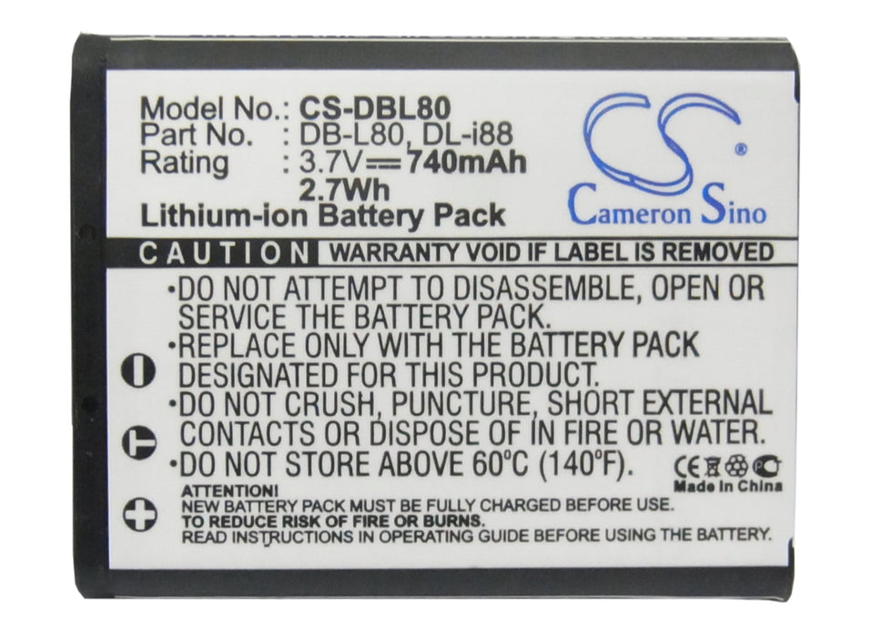 Pentax Optio H90 Optio P70 Optio P80 Optio W90 Optio WS80 Camera Replacement Battery-5