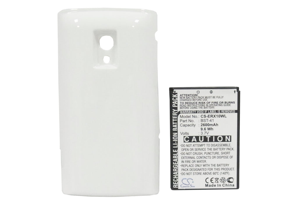 Sony Ericsson Xperia X10 Xperia X10a 2600mAh White Mobile Phone Replacement Battery-5