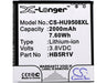 Huawei HN3-U01 Honor 2 Honor 3 Honor II Honor Quad U9508 2000mAh Mobile Phone Replacement Battery-3