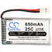 Hubsan H107 H107C H107D H107D Mini H107L JXD385 X4 H107L 650mAh FPV Replacement Battery-3