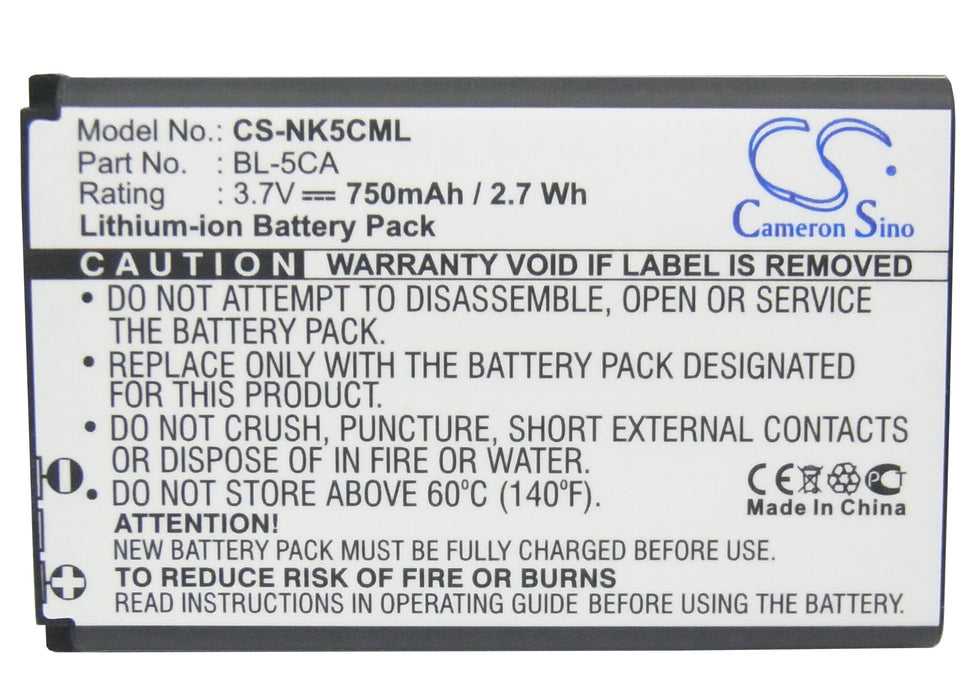 Uniscope U73 Black Barcode 750mAh Replacement Battery-5