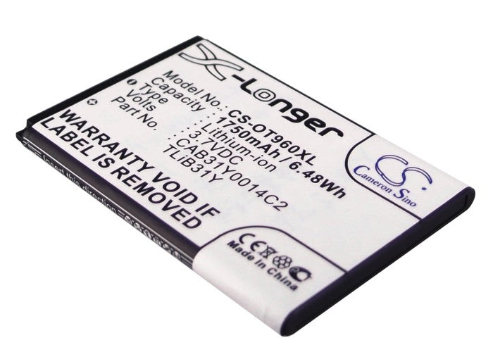 Alcatel AUTHORITY One Touch 955 One Touch  1750mAh Replacement Battery-main