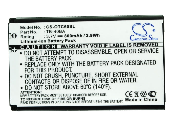 TCL E330 T36 800mAh Mobile Phone Replacement Battery-5
