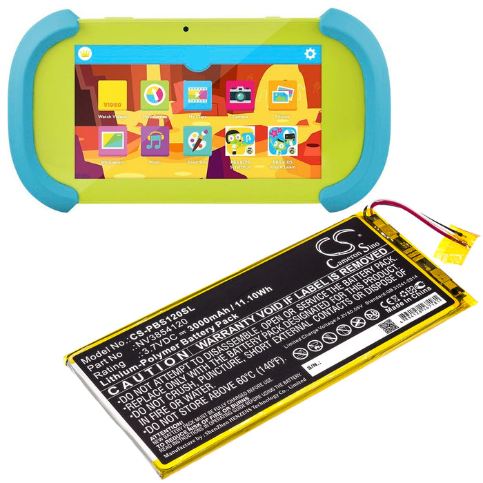 Ematic KIDS PBSKD12 PBKRWM5410 PBS KIDS 7in Pad Tablet Replacement Battery-5