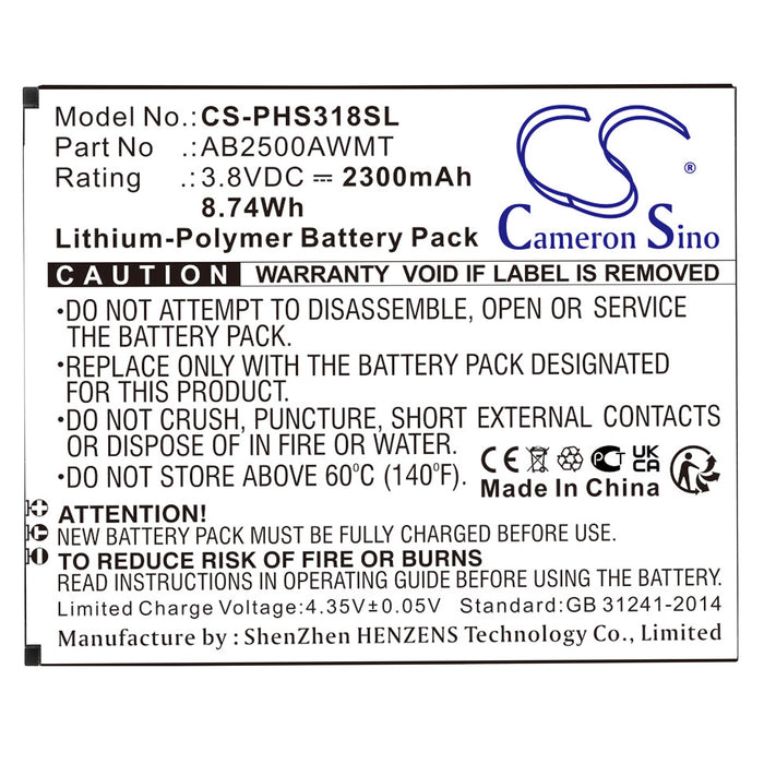 Philips CTS318 Xenium S318 Mobile Phone Replacement Battery