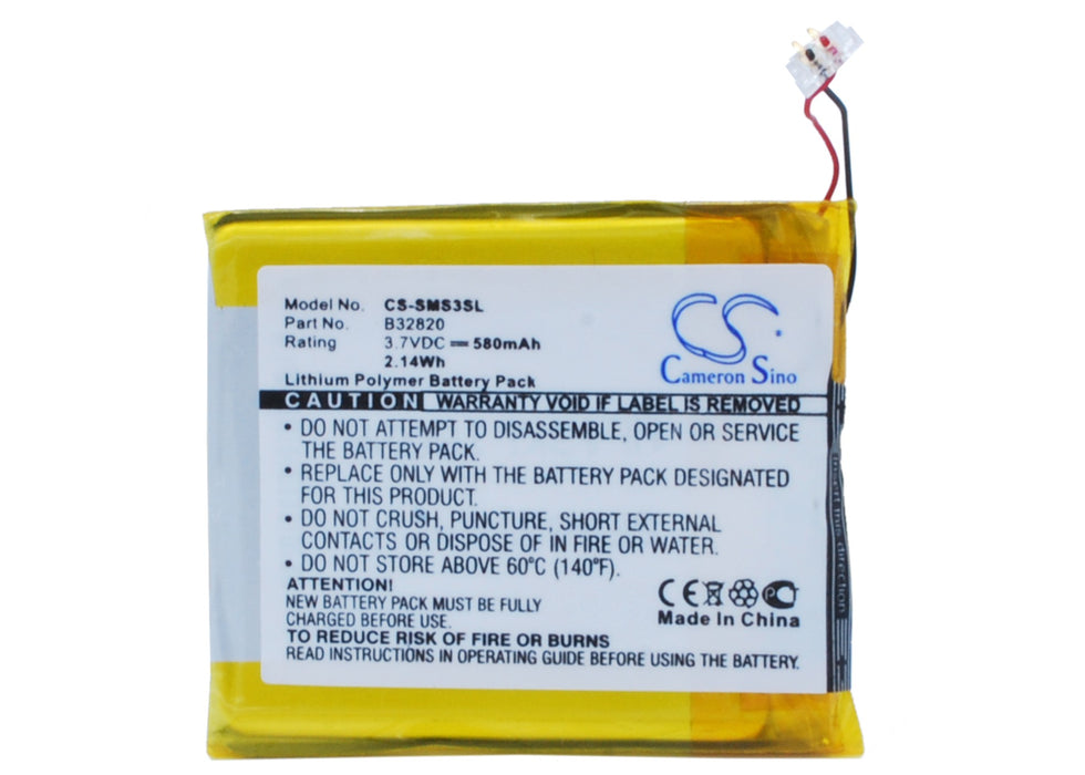 Samsung YP-S3AW YP-S3AW XSH YP-S3JA YP-S3JABY YP-S3JAGY YP-S3JALY YP-S3JARY YP-S3JAWY Media Player Replacement Battery-5