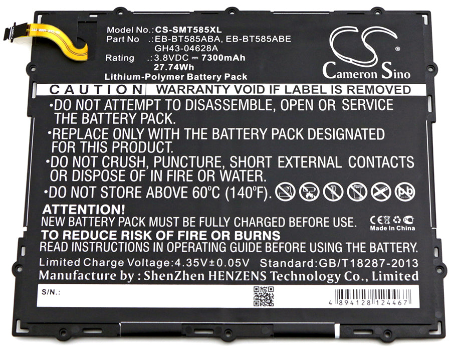Samsung Galaxy Tab A 10.1 2016 TD-LTE Galaxy Tab A 10.1 2016 WiFi Galaxy Tab E 10.1 SM-P580 SM-P585M SM-P585N SM-P5 7300mAh Tablet Replacement Battery-3