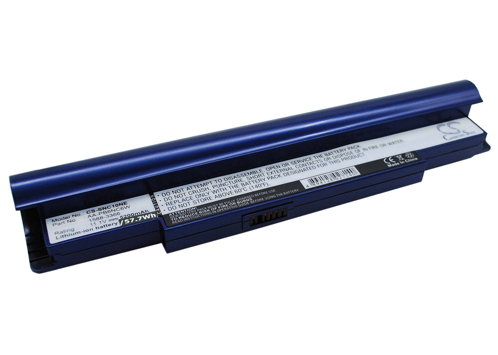 Samsung N110 (black) NP-N110 NP-N110-12PBK NP-N120 NP-N120-12GBK NP-N120-12GW NP-N130 NP-N130-KA0 5200mAh Blue Laptop and Notebook Replacement Battery-4