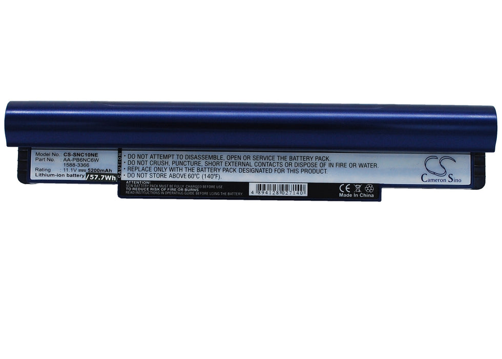 Samsung N110 (black) NP-N110 NP-N110-12PBK NP-N120 NP-N120-12GBK NP-N120-12GW NP-N130 NP-N130-KA0 5200mAh Blue Laptop and Notebook Replacement Battery-5