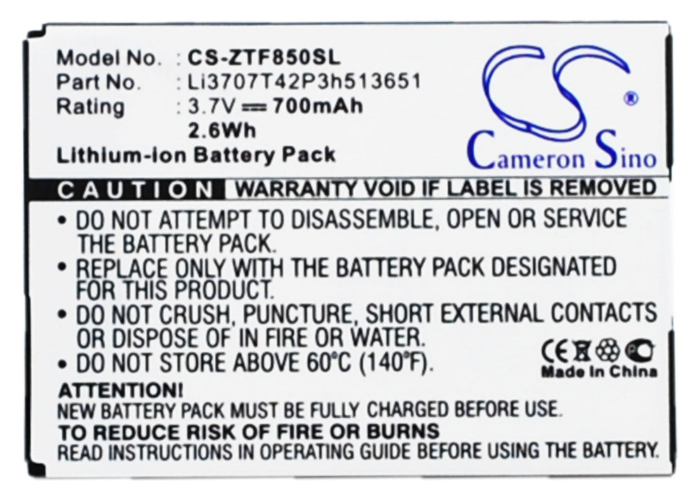 ZTE F252 F256 F850 F851 Replacement Battery-main