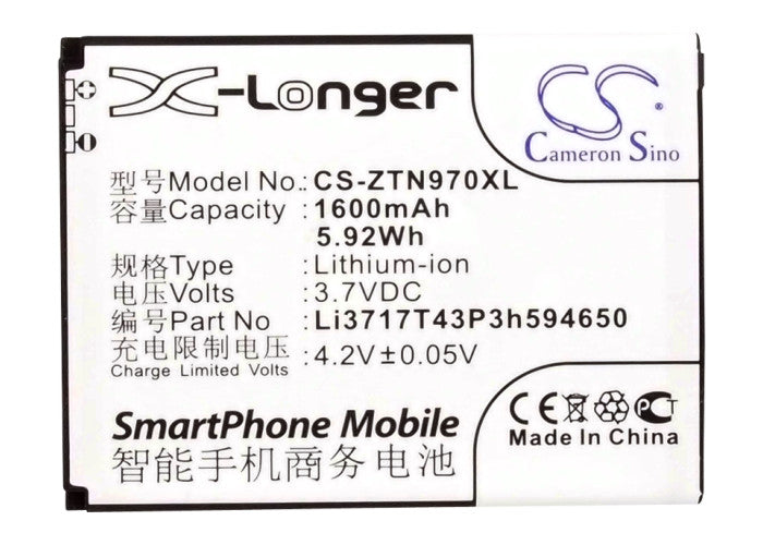 Net10 Savvy Z750 Z750C 1600mAh Mobile Phone Replacement Battery-5