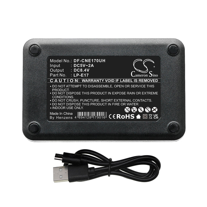 Canon EOS 200D EOS 250D EOS 750D EOS 760D EOS 770D EOS 77D EOS 77DEOS M3 EOS 800D EOS Kiss X8i EOS M3 EOS M5 EOS M6 Replacement Camera Battery Charger
