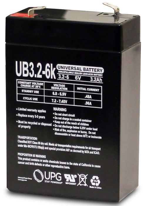 Hubbell 120922 6V 3.2Ah Emergency Light Battery