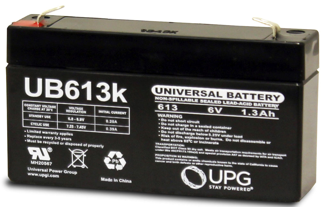 UPG 6V 1.3Ah Sealed Lead Acid - AGM - VRLA Battery - F1