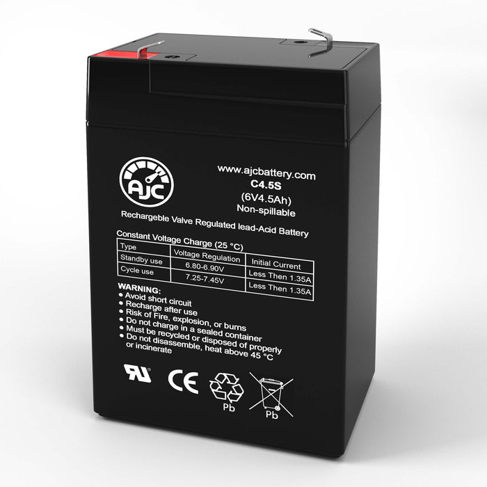 AJC Battery Compatible with Aosom Motorcycle Ride On US370-104BU0131 US370 6V 4.5Ah Ride-On Toy Battery