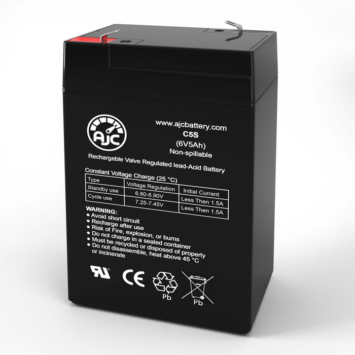 AJC Battery Compatible with Dual-Lite ML-5 6V 5Ah Emergency Light Battery