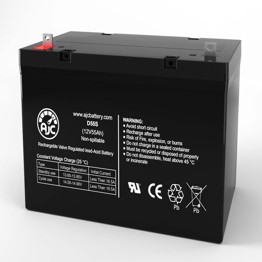 AJC Battery Compatible with Golden Technologies Golden Compass GP600CC 12V 55Ah Mobility Scooter Battery