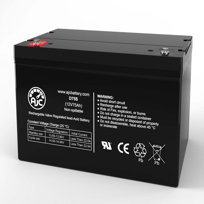 Merits Silverado Extreme 4-Wheel Full Suspension S941L 12V 75Ah Electric Bicycle Replacement Battery