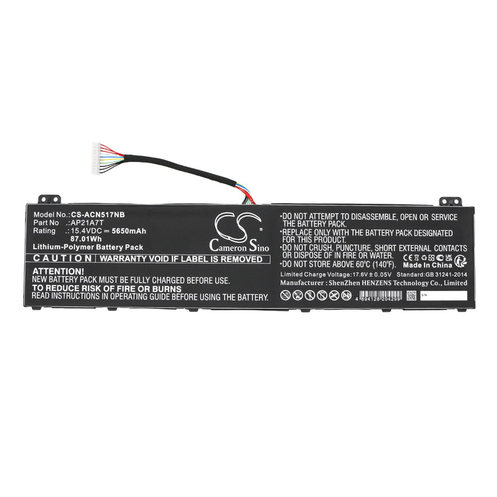 Acer Nitro 5 AN517-55-50P0 Predator Helios 300 PH317-56-70C3 Nitro 5 AN517-55-713K Nitro 5 AN517-55-75R8 Preda Laptop and Notebook Replacement Battery