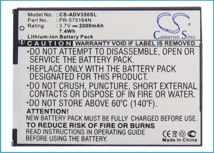 Advent 3500 GPS Replacement Battery