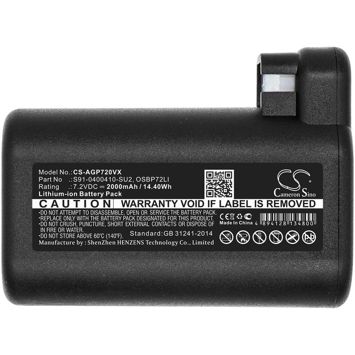 AEG Electrolux Osiris,900258195,RX7-1-TM,900277268,RX9-1-IBM,900277283,RX9-1-SGM,900277478,RX9-2-4STN,9002774 2000mAh Black Vacuum Replacement Battery