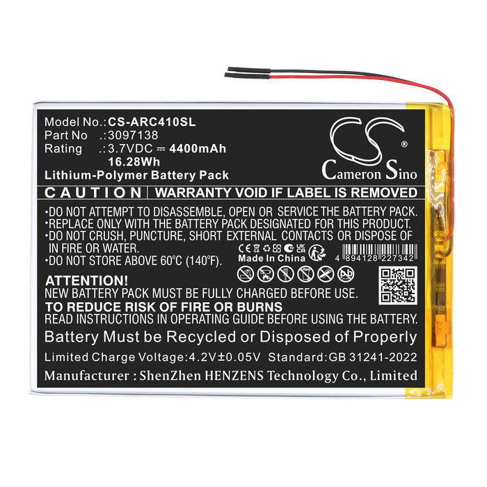 Archos AC101OX4G OXYGEN 4G Tablet Replacement Battery