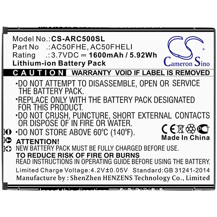 Archos 50F Helium Lite GX395872 Mobile Phone Replacement Battery
