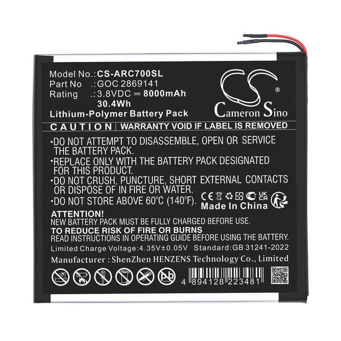 Archos 101B Oxygen,AC101BOX Tablet Replacement Battery