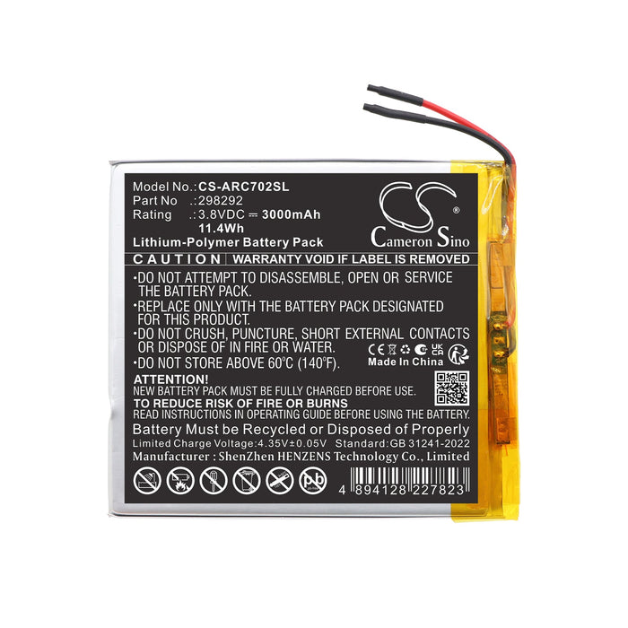 Archos 70 Oxygen AC70OX AC70OXV2 Tablet Replacement Battery