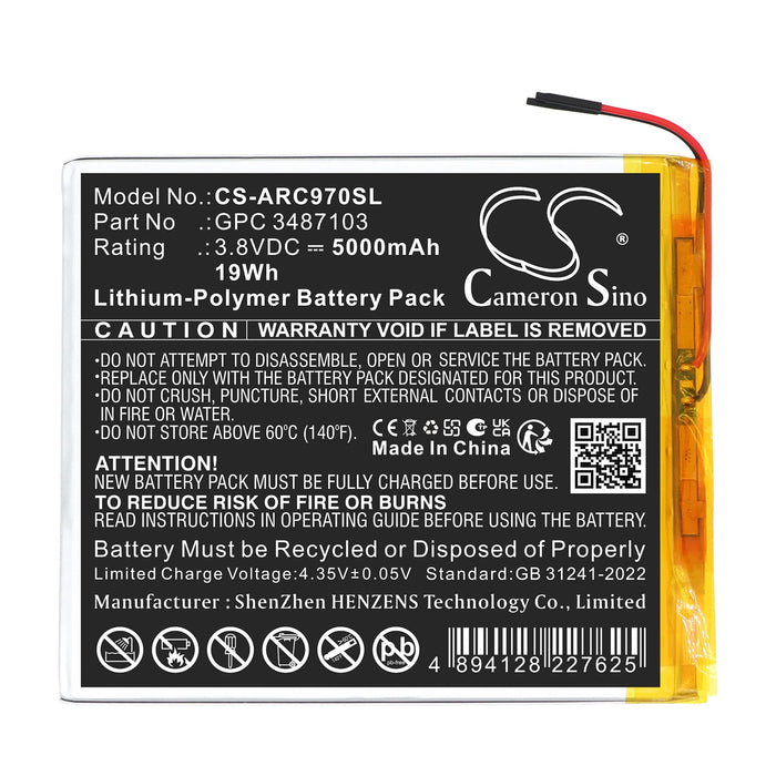 Archos AC97CPL 97C Platinum Tablet Replacement Battery