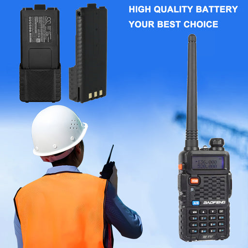 Baofeng BF-F8 PLUS,BF-F8+,BF-F8HP,BF-F9,BF-F9 V2 + HP,TYT F8,TYT F9,UV-5A,UV-5B,UV-5C,UV-5E,UV-5R,UV-5R Plus,UV-5R+, Two Way Radio Replacement Battery