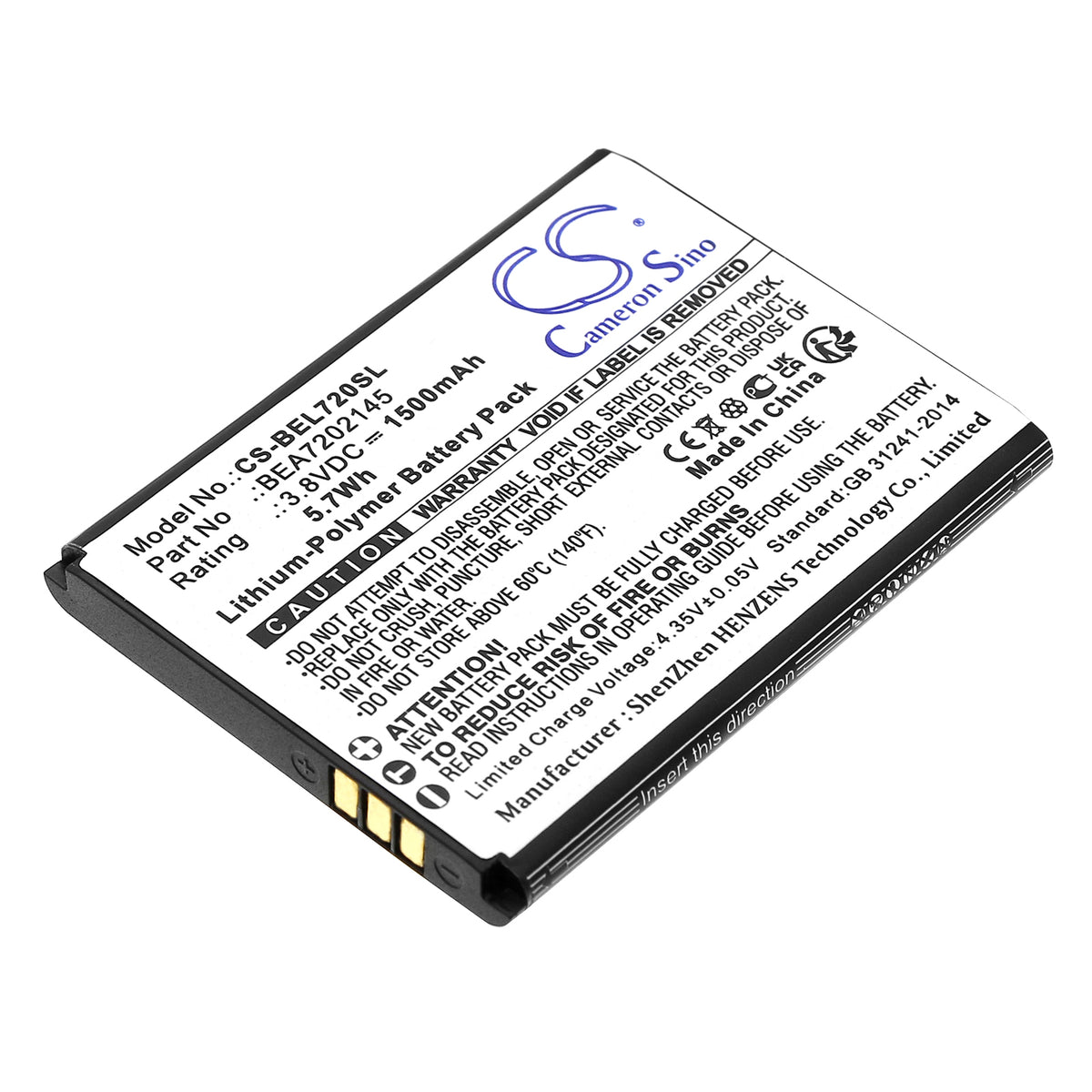 Batterie 1500mAh TECHTEK Pour Bea-fon SL720, SL720i - Remplace BEA7202145, Li-Polymer