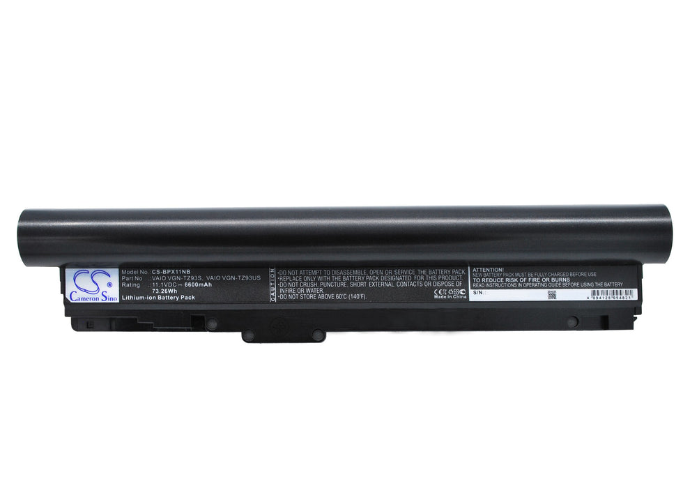 Sony VAIO VGN-TZ121 VAIO VGN-TZ130N/B VAIO VGN-TZ131N VAIO VGN-TZ132N VAIO VGN-TZ160N/B VAIO VGN-TZ180N/RC VAI Laptop and Notebook Replacement Battery