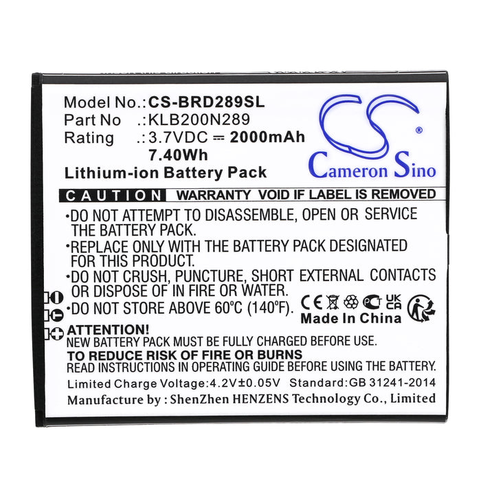 Brondi Centurion 1 2000mAh Mobile Phone Replacement Battery