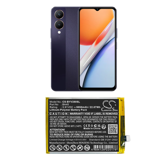 Vivo V2318A Y28 Y36 5G Y36i 5G Mobile Phone Replacement Battery