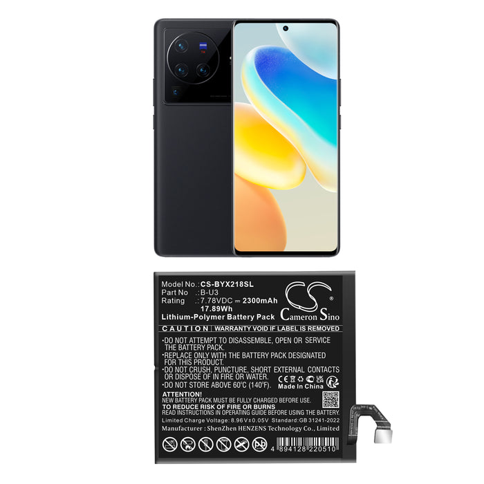 Vivo V2145 V2185A X80 Pro 5G Mobile Phone Replacement Battery