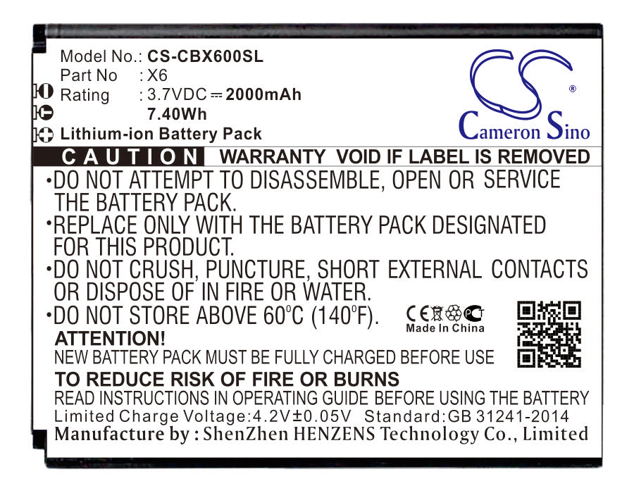 Cubot X6 Mobile Phone Replacement Battery