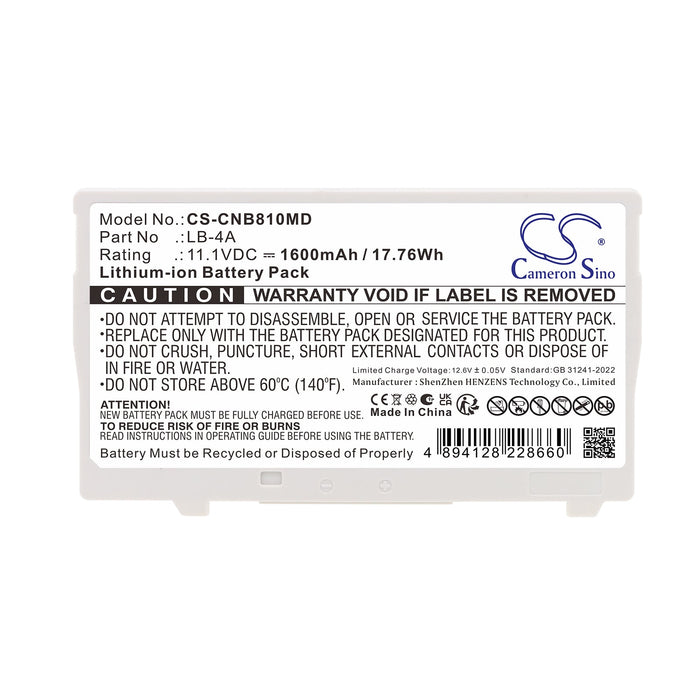 Canon AX-C4343W CXDI-410C Wireless CXDI-810C Wireless CXDI-710C Wireless Medical Replacement Battery