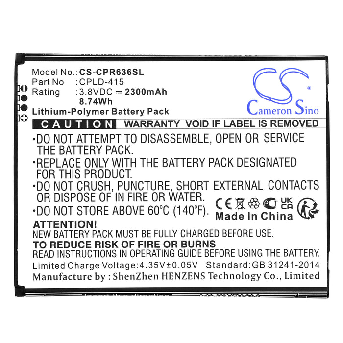 Coolpad BTR3636AB, Canvas, Splatter Mobile Phone Replacement Battery