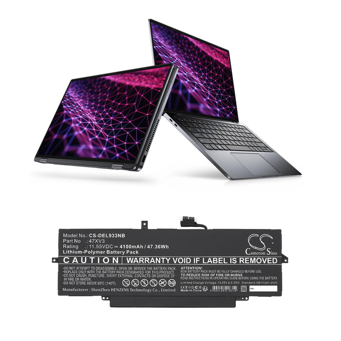 Dell Latitude 9330 Latitude 9330 2-in-1 Latitude 9330 4JG2Y Latitude 9330 6W5R4 Latitude 9330 V2KRT Laptop and Notebook Replacement Battery